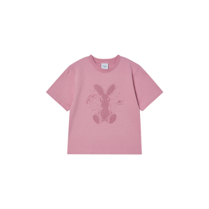 KIDS SOLO RABBIT ALIEN SHORT SLEEVE T-SHIRT LIGHT PINK