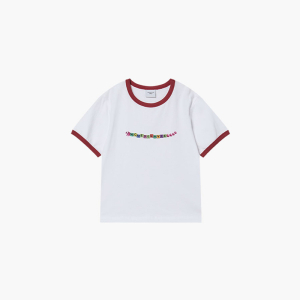 KIDS SNAKE INITIAL RINGER SHORT SLEEVE T-SHIRT WHITE