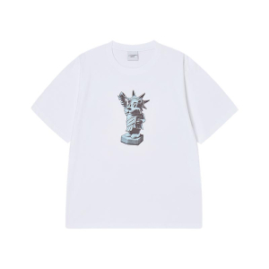 AC BEAR STATUE OF LIBERTY SHORT SLEEVE T-SHIRT WHITE
